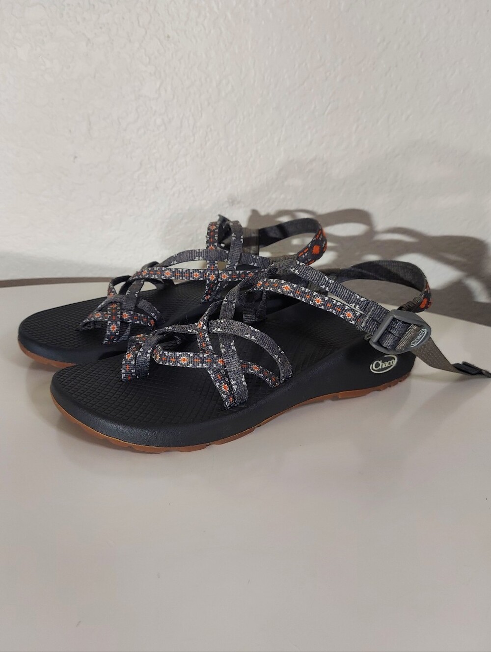 Chaco Greed Golden ZX/2 Gray/Orange/White Performance Hiking Sandals WM Sz US 9